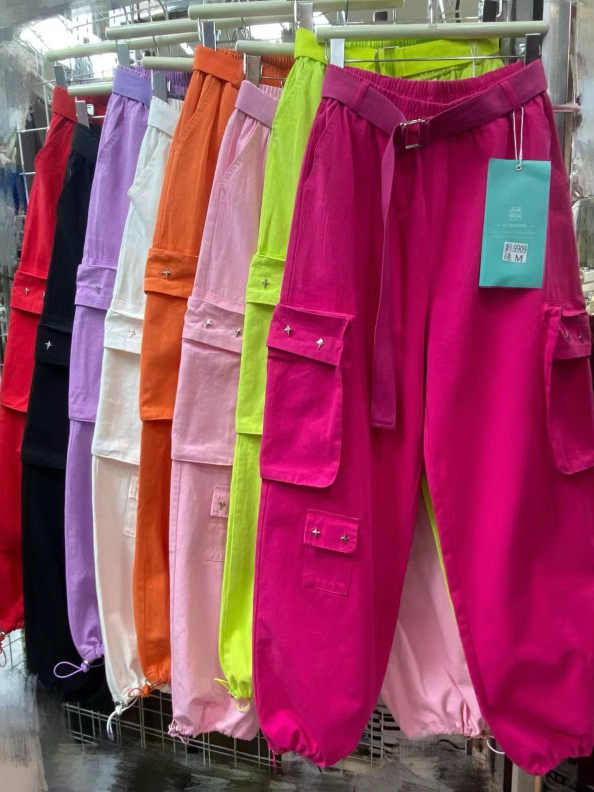 Cargo Studded Denim Pants