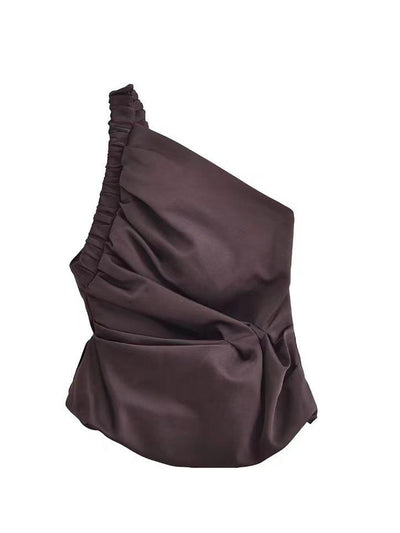 One Shoulder Ruffle Cami Top