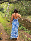 Paisley Print Halterneck Backless Maxi Dress