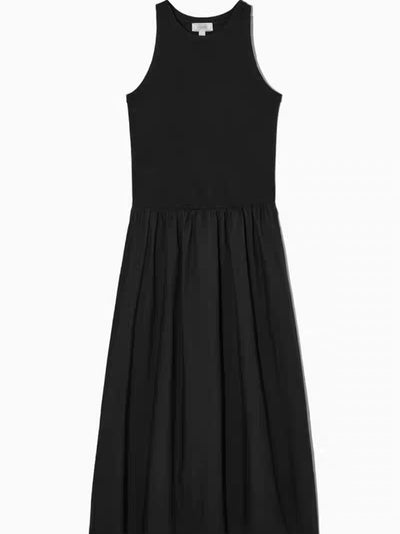 Jersey A-line Sleeveless Fit & Flare Midi Dress