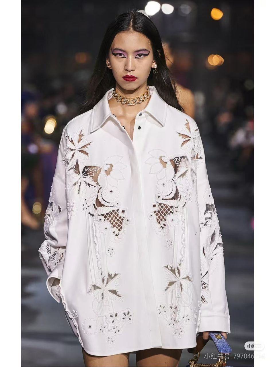 Oversized Fit Embroidered Beads Shirt