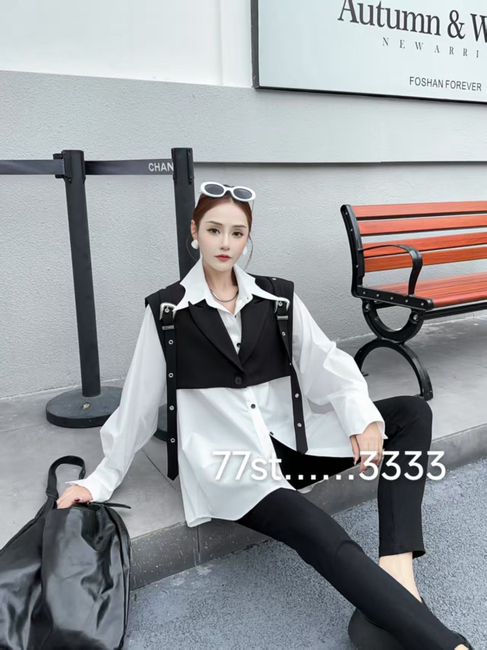 Oversized fit Shirt Dress with Detachable Crop Jacket