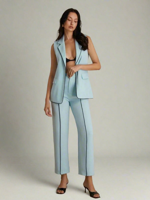 Rusty Orange Designer mirror Neck Long Length c-cut Coord set with Stylish Tulip Pants