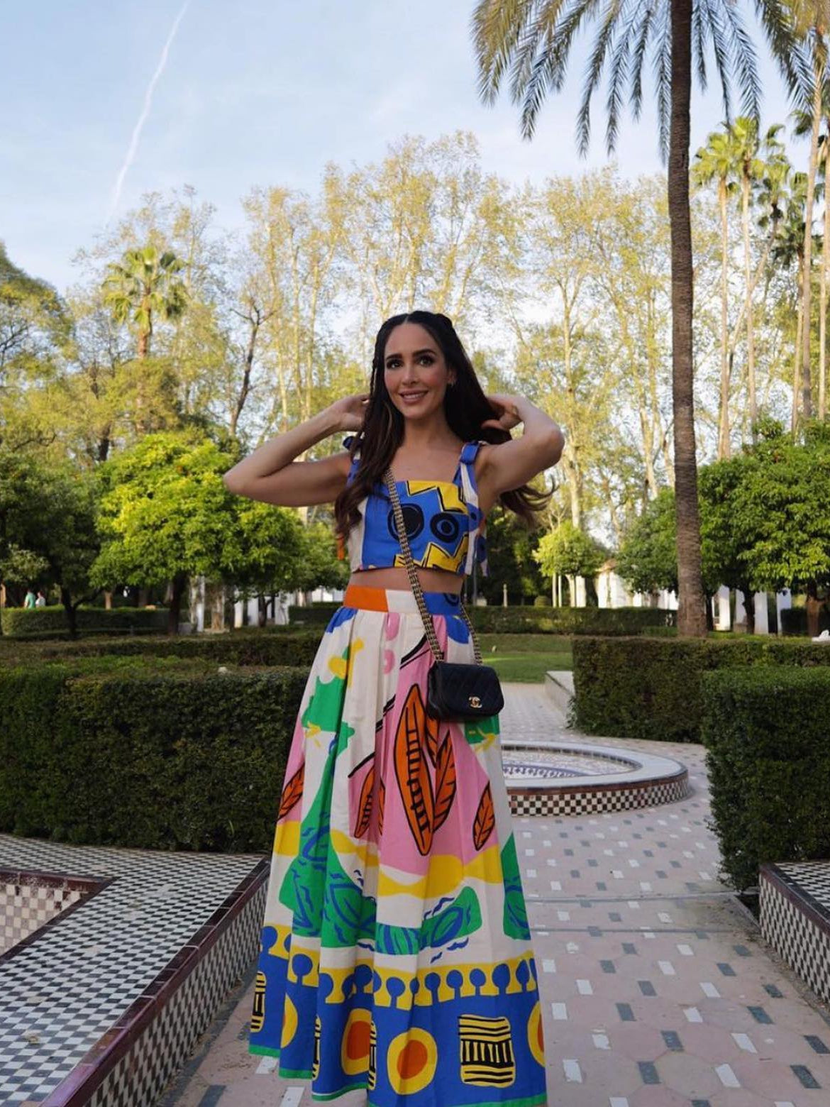 Floral Print Crop Top & Skirt Coord Set