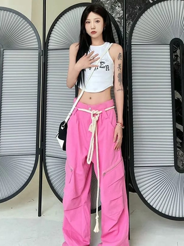 Drawstring Cargo Pants