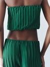 Pleated Tube Top & Wide Leg Pant Coord Set