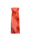 Orange Tie Dye Tulle Tube Dress