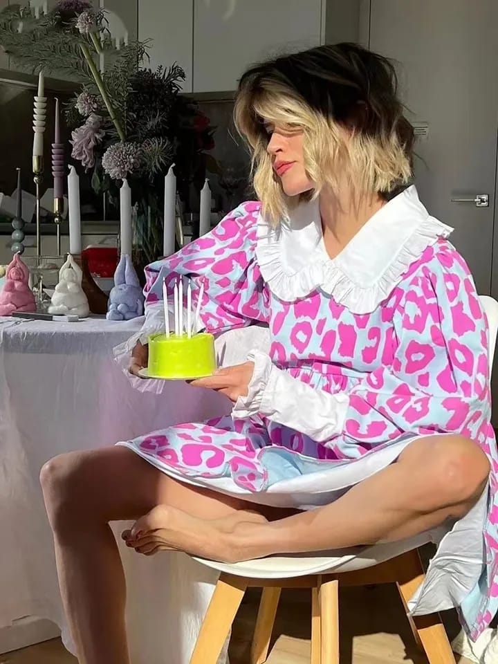 Sweetheart Print Short Dress