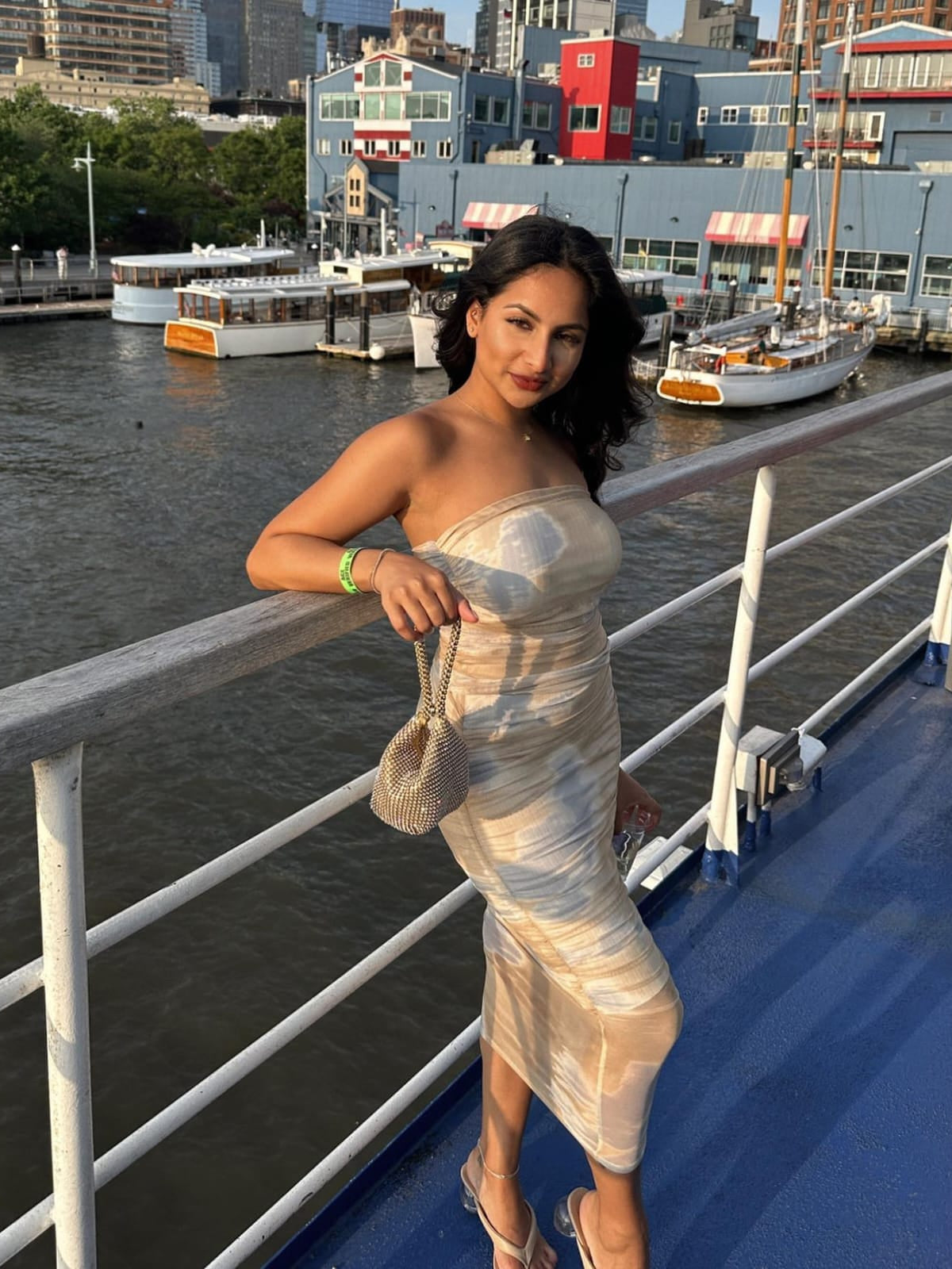 Tie Dye Print Mesh Tube Top & Skirt Coord Set