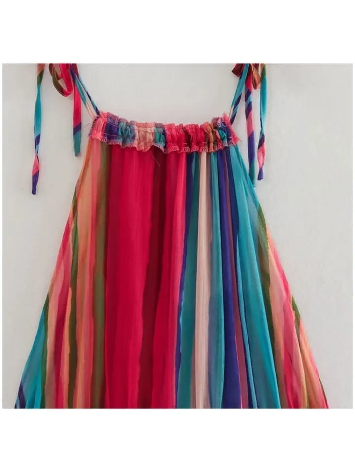 Tie Dye Print Halter Neck Maxi Dress