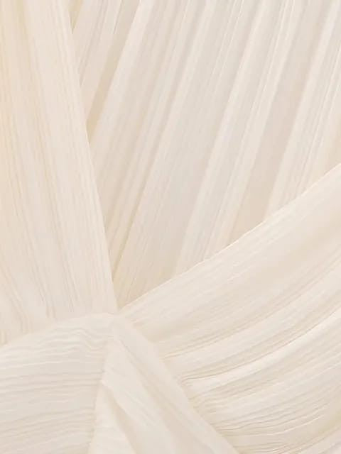 Off White Pleated Knotted Top