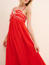 Fish Applique Spaghetti Strap V Neck Maxi Dress