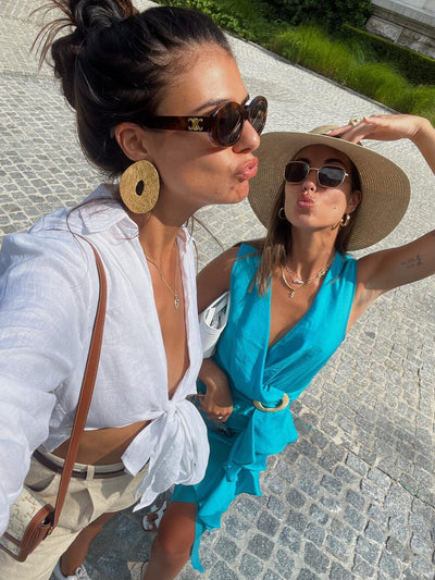 Turquoise Blue Sleeveless Belt Dress