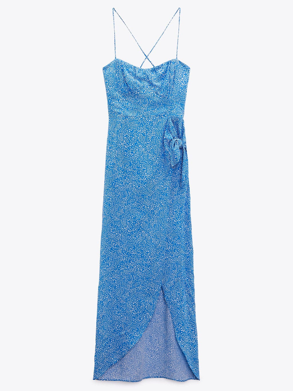 Printed Wrap Slit Dress