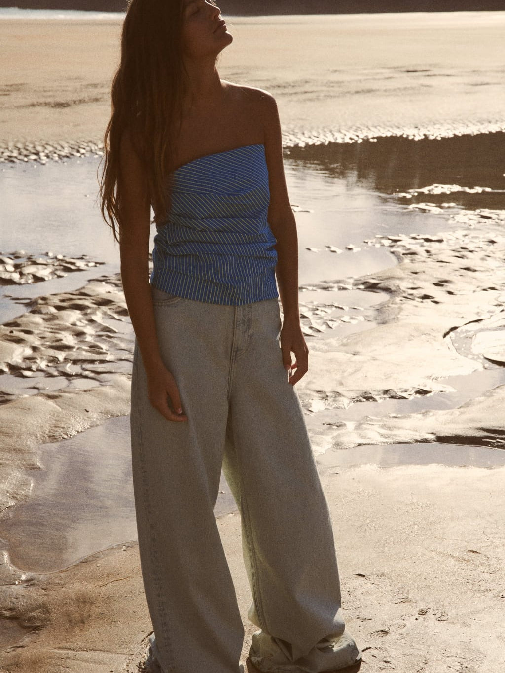 Strapless Tube Striped Top