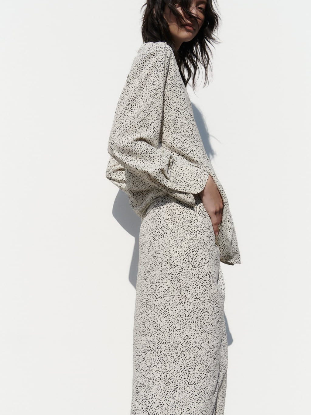 Animal Print Shirt & Skirt Coord Set