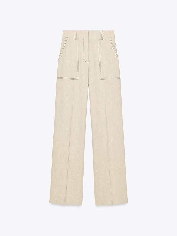 Honeycomb Stitched Tube Top & Wide Leg Pants Coord Set