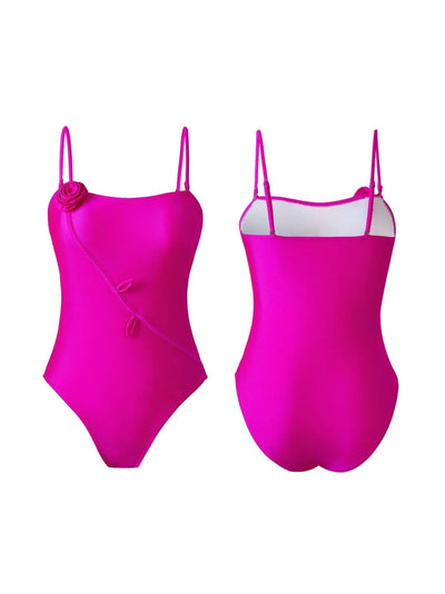 Abstract Applique print Bikini Swimsuit Set with Sarong Skirt