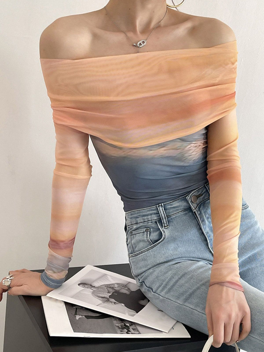 Tie-dye Off Shoulder Top