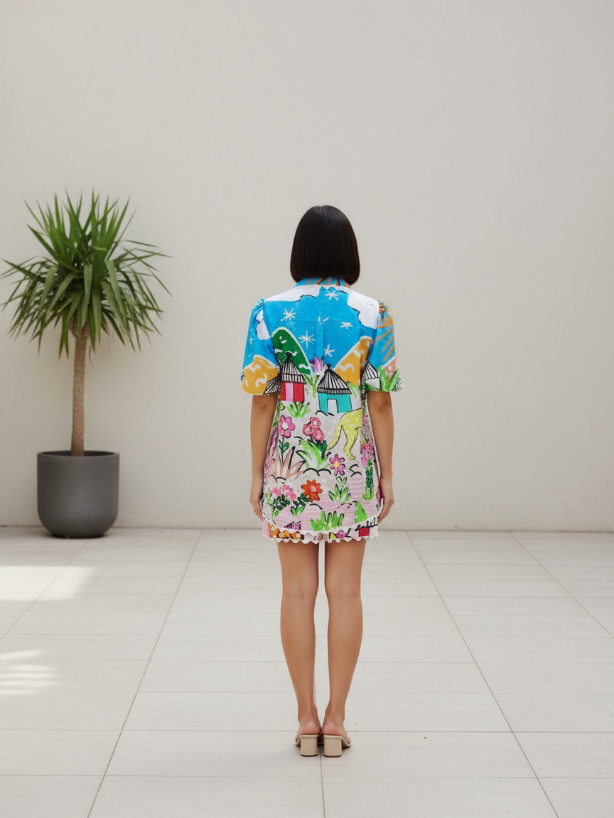 Floral Sun Print Shirt & Shorts Coord Set