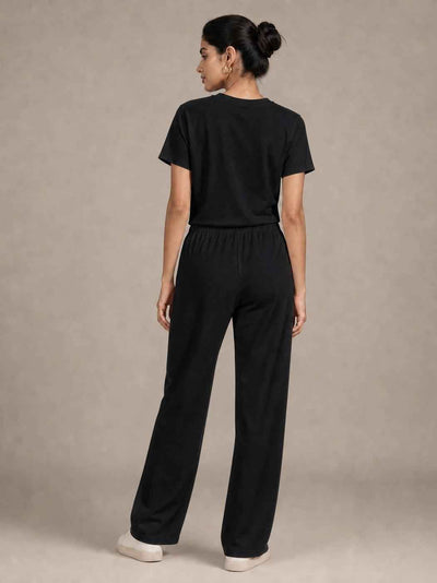 Rhinestone T-Shirt & Wide Leg Pants Co-ord Set