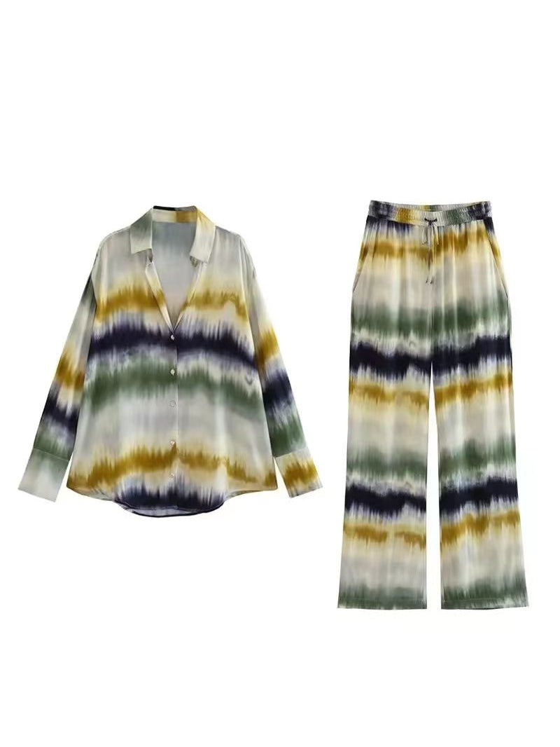 Tie Dye Print Shirt & Pants Coord Set