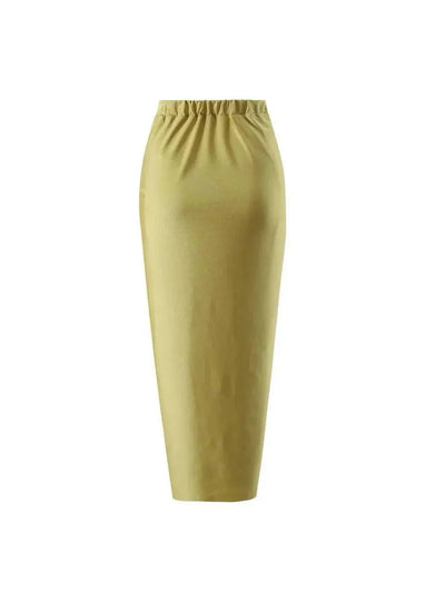 Golden 3 Piece Luxe Swimsuit With Sarong Skirt