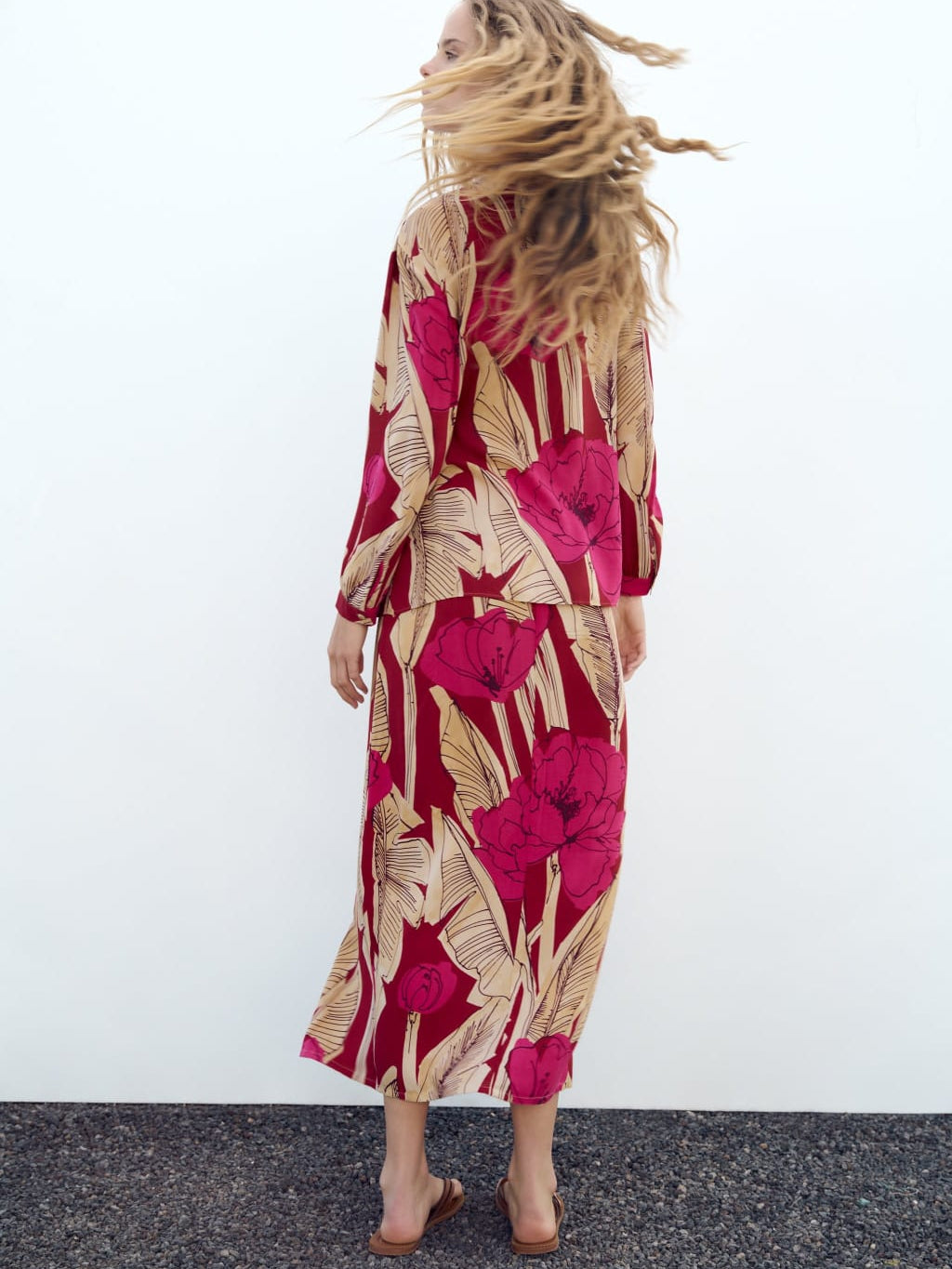 Floral Print Shirt & Skirt Coord Set