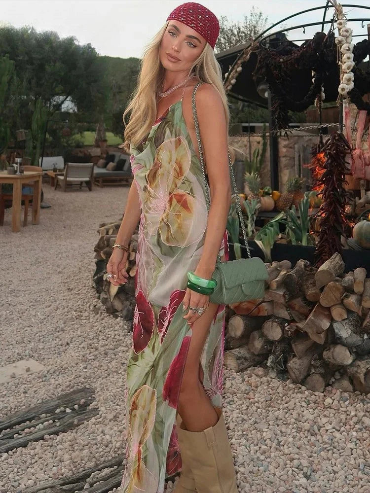 Breezy Floral Chiffon Maxi Dress