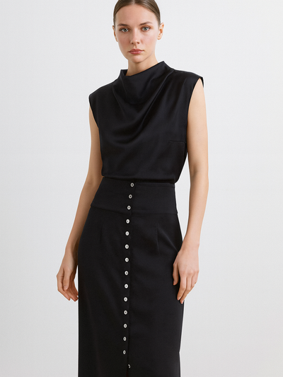 Sleeveless Crop Top & High Waist Long Skirt Coord Set