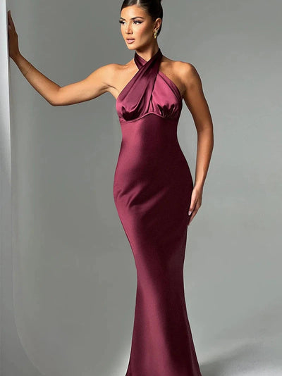 Halterneck Backless Maxi Dress