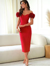 Floral Applique Sheath Evening Dress