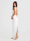 Shoulder Strap Ring Hollow Out Slit Dress