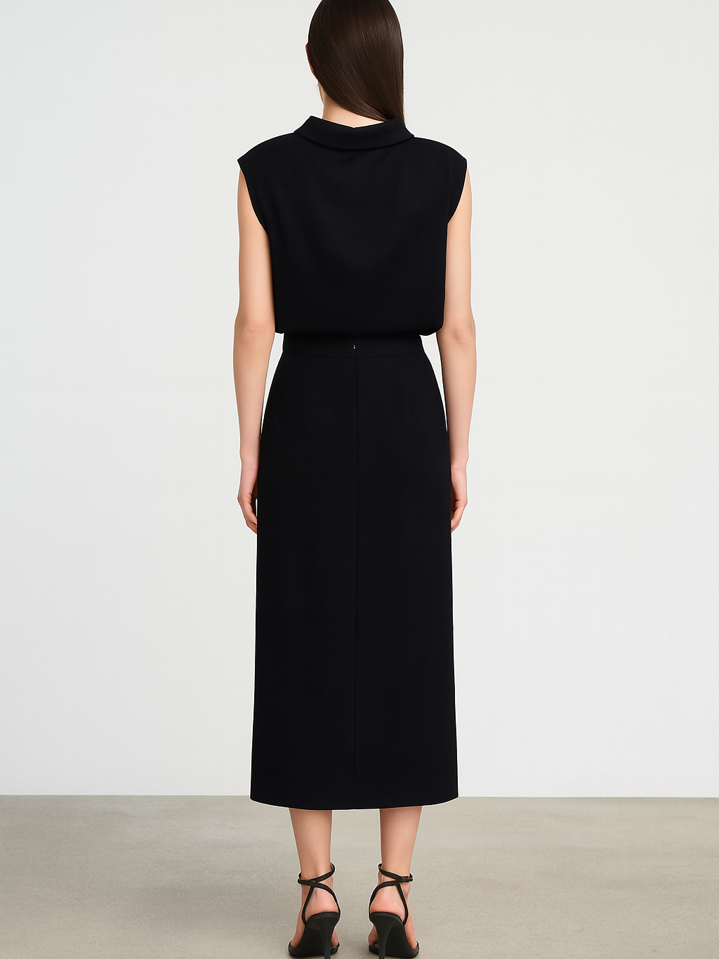 Sleeveless Crop Top & High Waist Long Skirt Coord Set