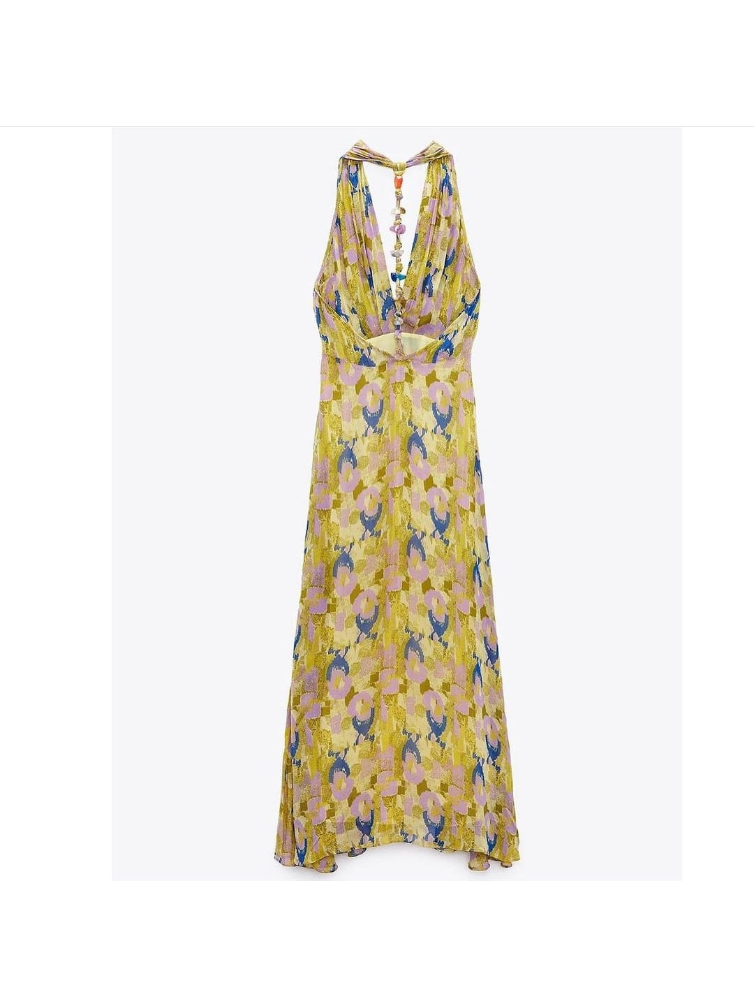 Halterneck Floral Print Maxi Dress