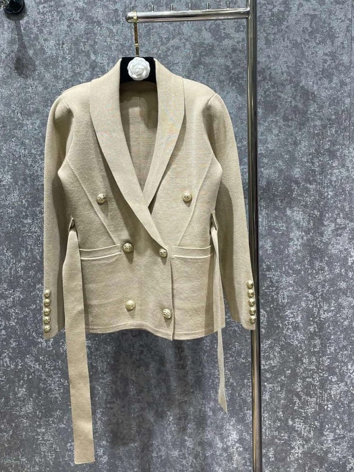 Print Blazer with Belt