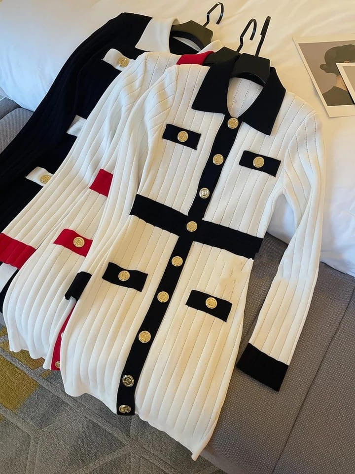 Print Black and White Dress