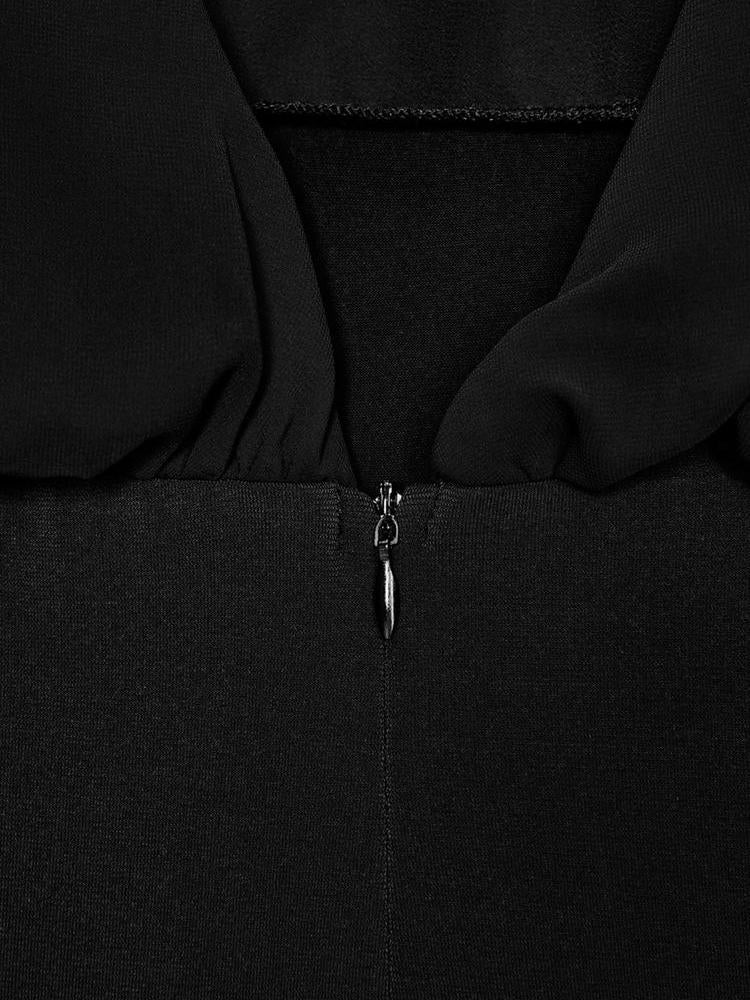 City Sleek Black Bodysuit by SR Store with back zipper detail