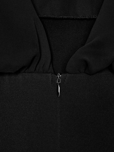 City Sleek Black Bodysuit by SR Store with back zipper detail