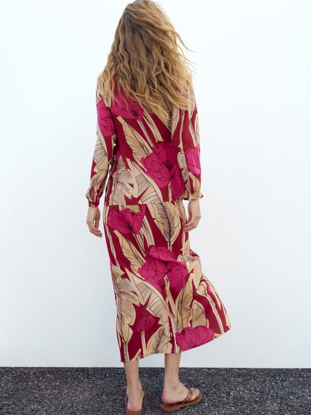 Floral Print Shirt & Skirt Coord Set