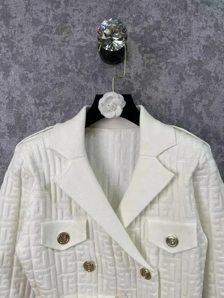 Print Blazer Dress With Belt