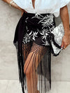 Embroidred Tassel Wrap Skirt