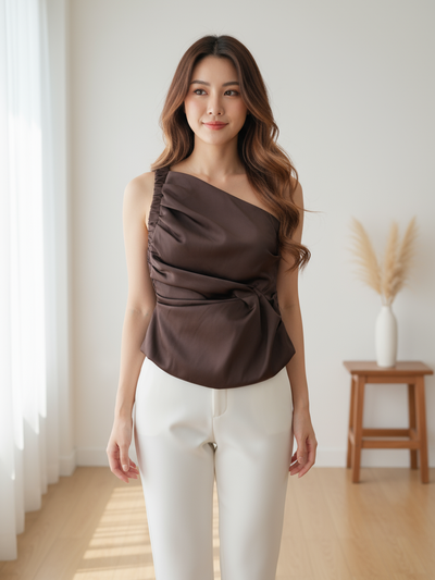 One Shoulder Ruffle Cami Top