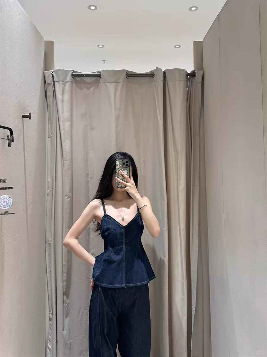 Indigo Sculpt Denim Cami Top