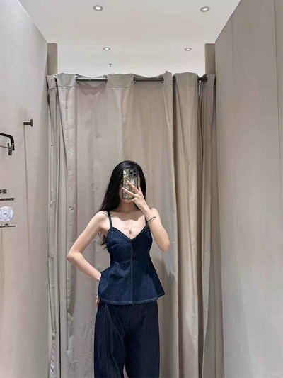Indigo Sculpt Denim Cami Top
