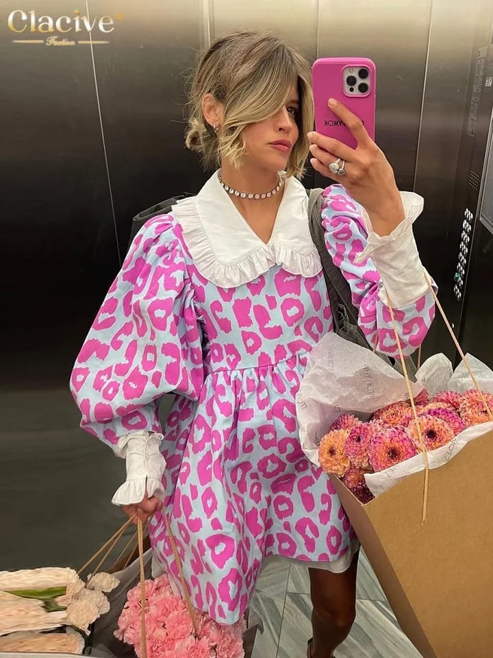 Sweetheart Print Short Dress