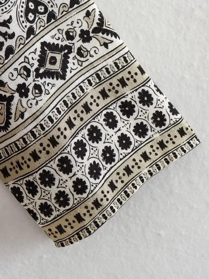 Printed Open Cardigan Oversized Top