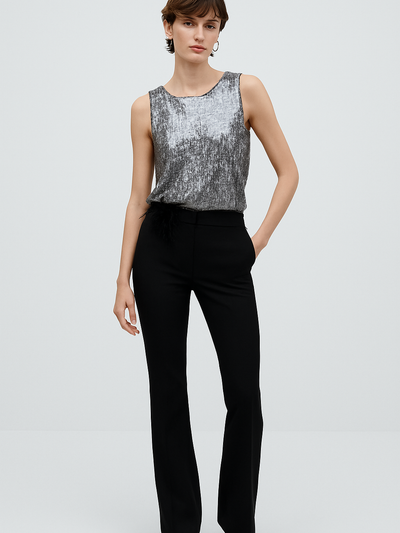 Sleeveless Sequins Vest Top