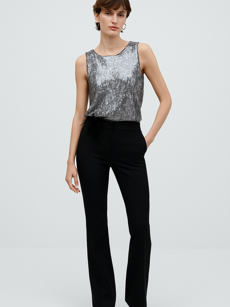 Sleeveless Sequins Vest Top