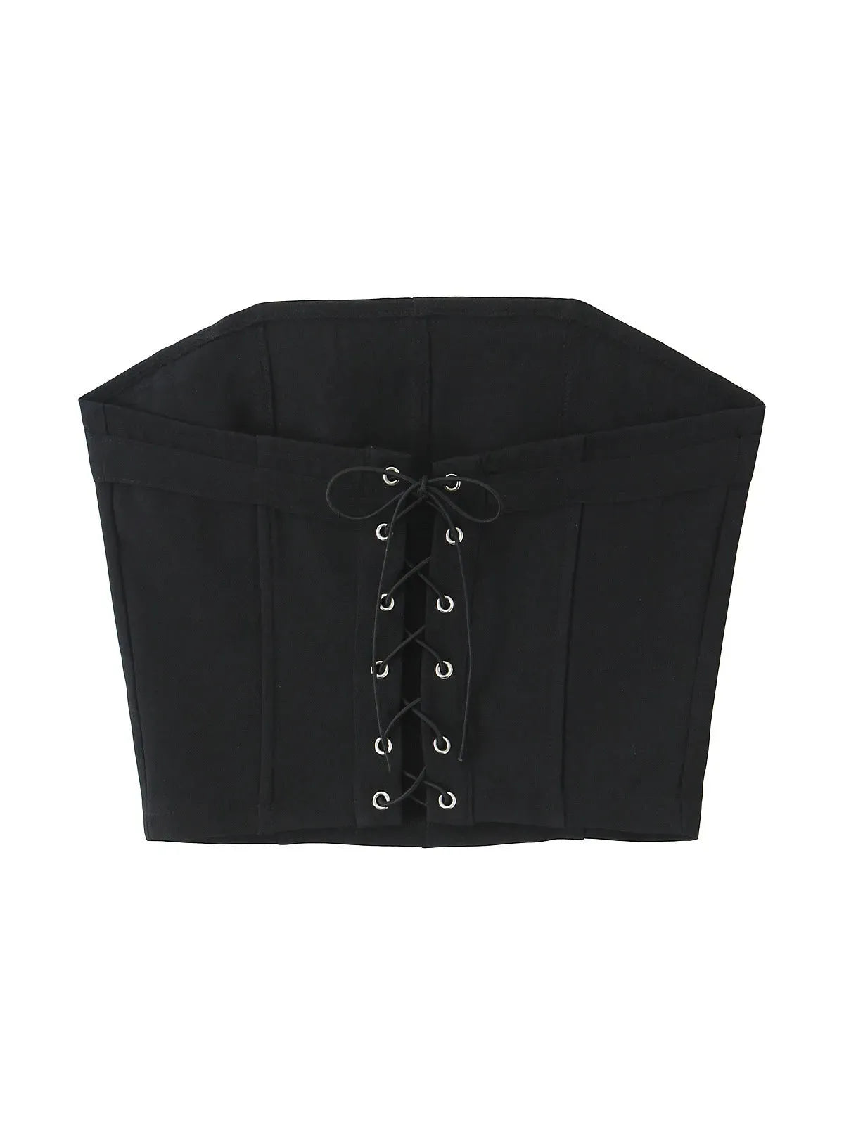 Belted Boning Corset Tube Top & Flare Skirt Coord Set with belt